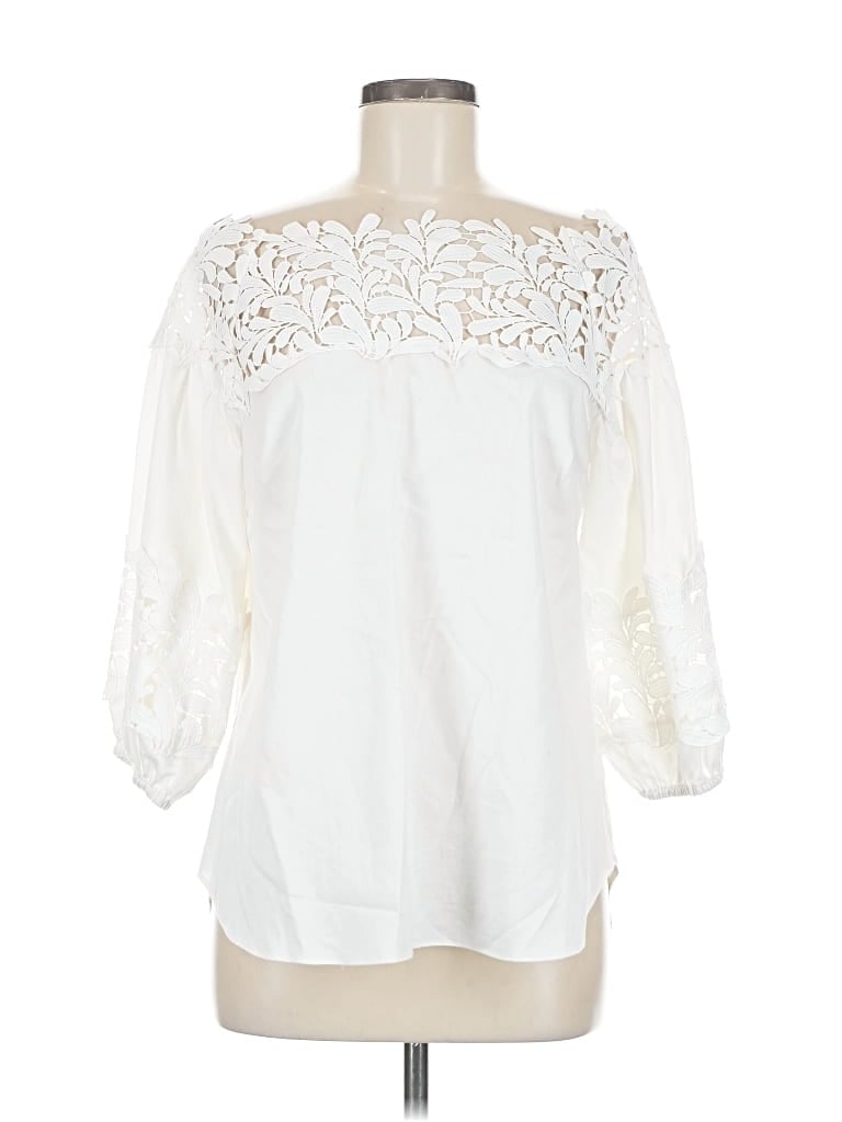 Pre-owned Alice & Trixie 3/4 Sleeve Blouse In White