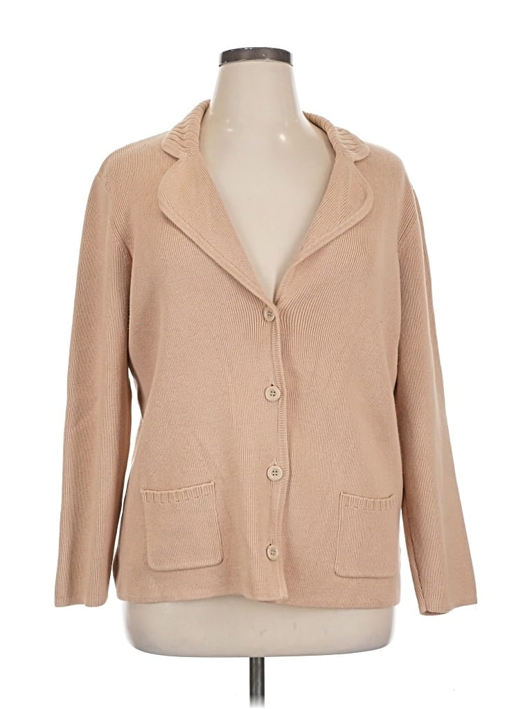 Pre-owned Hampshire Studio Cardigan Sweater In Brown