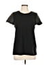 Theory Color Block Solid Black Short Sleeve Top Size L - photo 1