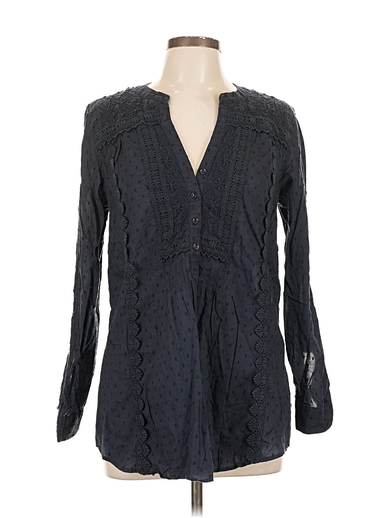 Pre-owned Leifnotes Long Sleeve Blouse In Black