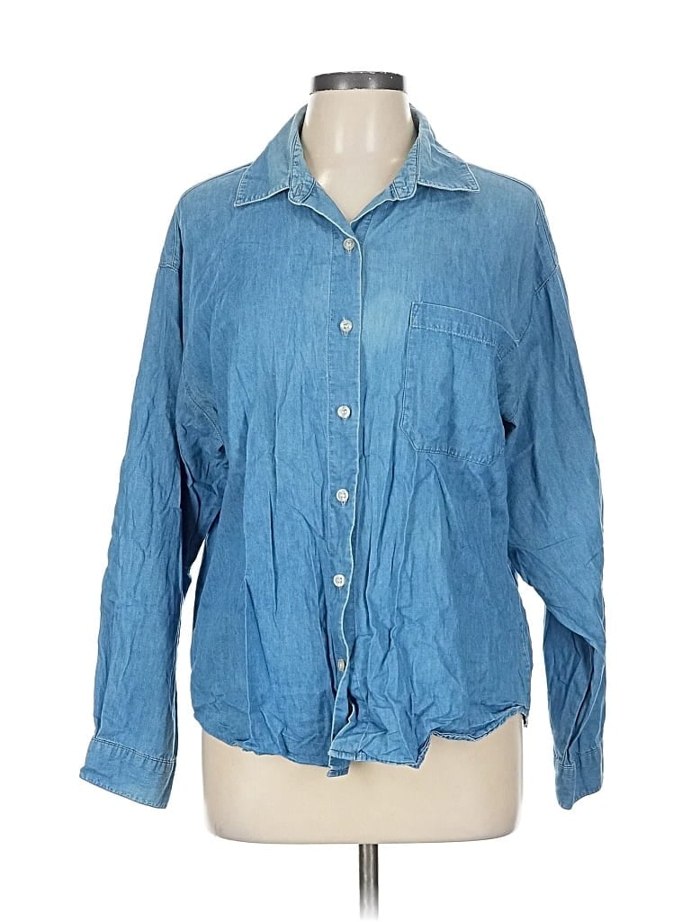 Pre-owned I Love H81 Long Sleeve Button Down Shirt In Blue