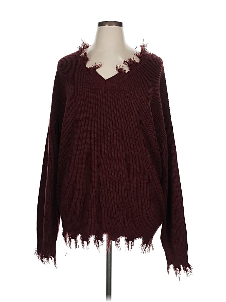 Pre-owned Geegee Pullover Sweater In Burgundy