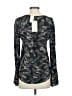 Joie 100% Viscose Camo Gray Long Sleeve Blouse Size XXS - photo 2