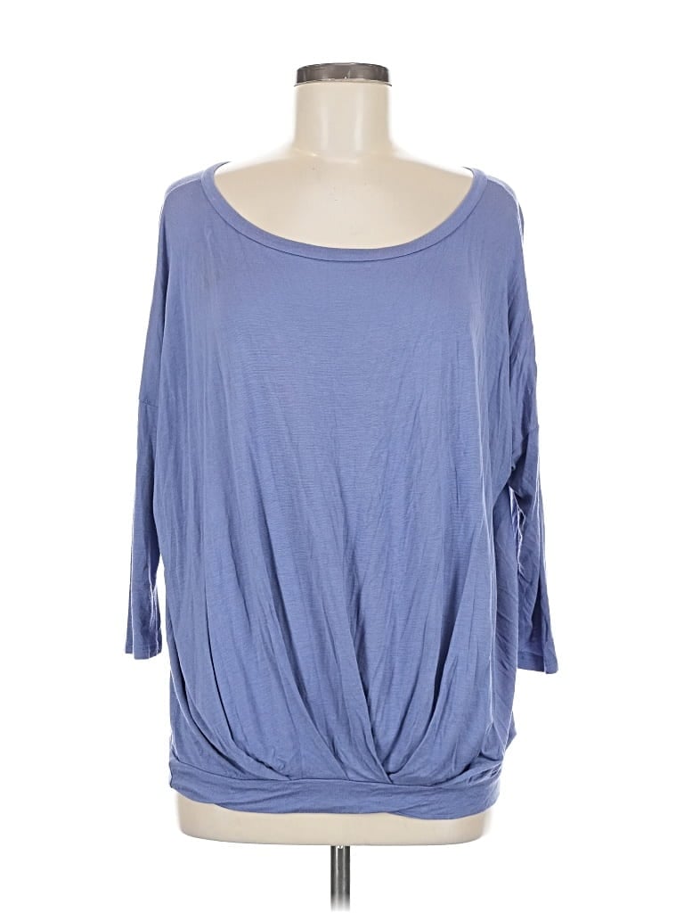 Pre-owned Luxe 3/4 Sleeve Top Blue Boatneck Tops