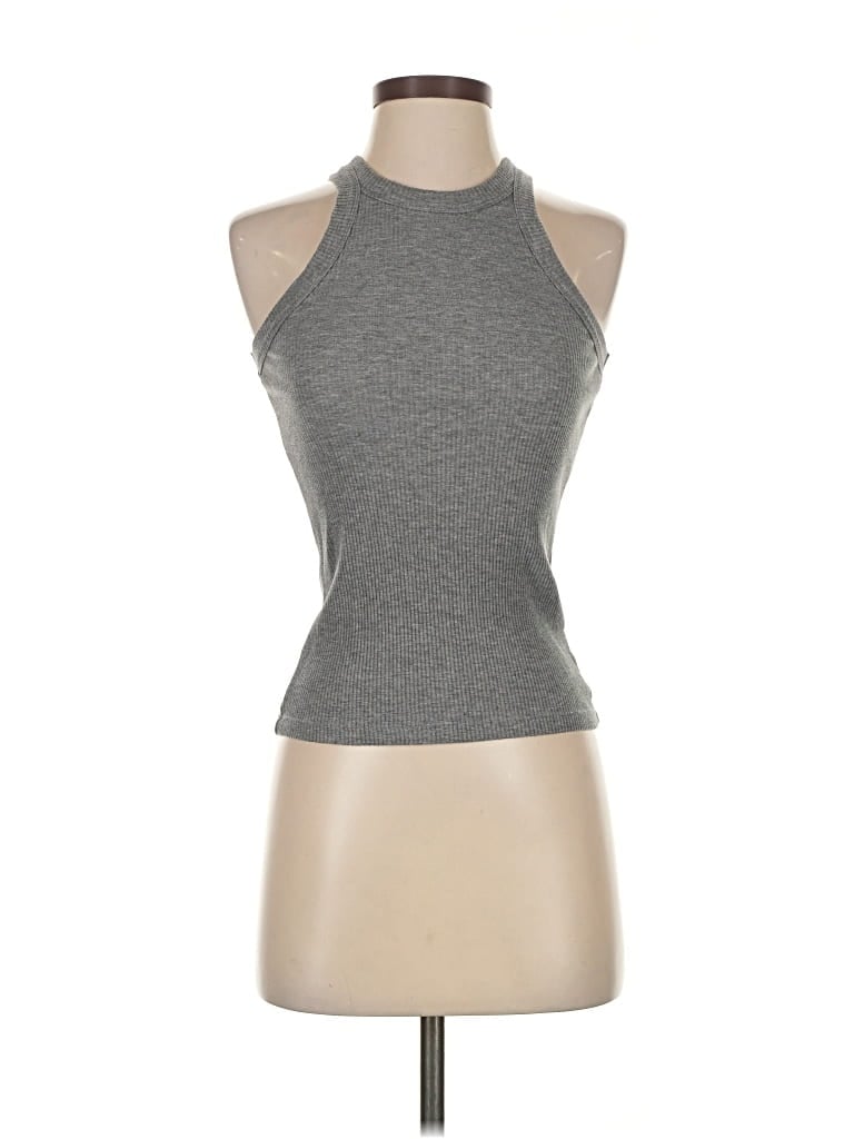 Pre-owned Wsly Tank Top Gray Halter Neckline Tops