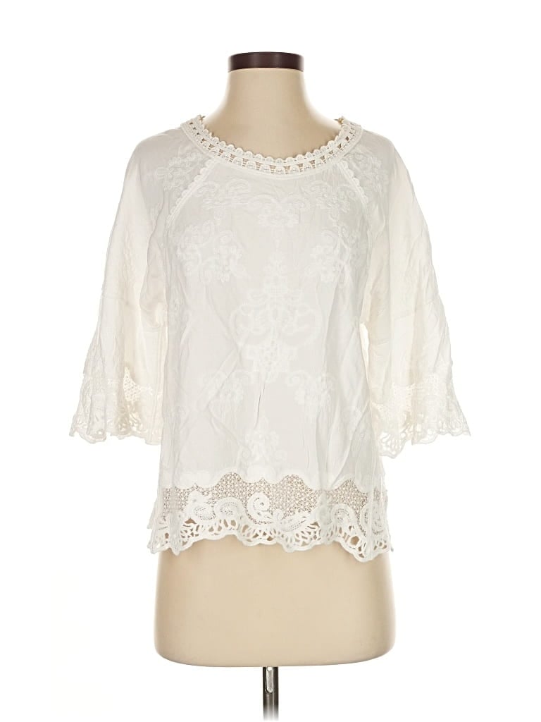 Democracy 3/4 Sleeve Blouse In White