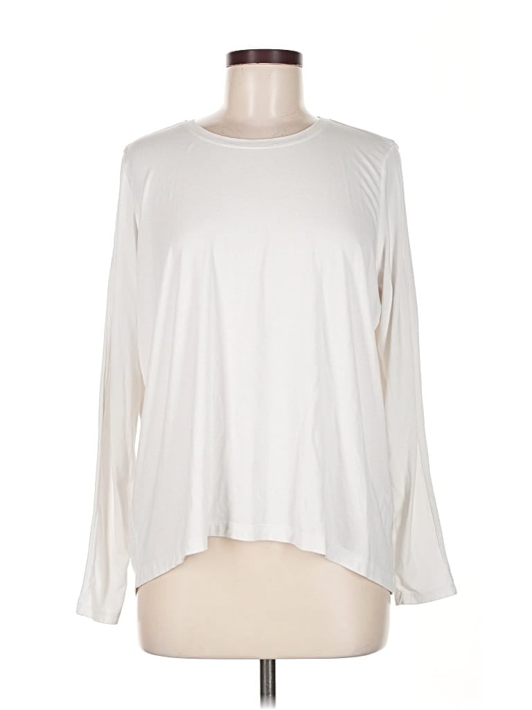 Pre-owned Athleta Long Sleeve T-shirt In White