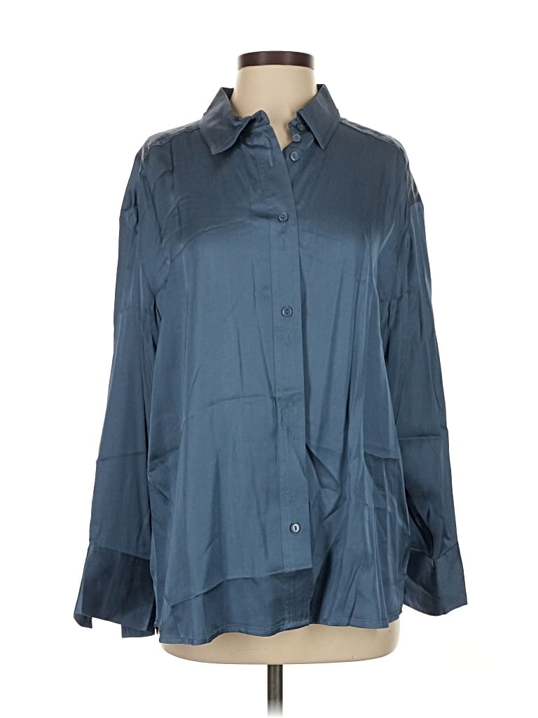 Pre-owned Part Two Long Sleeve Blouse In Blue