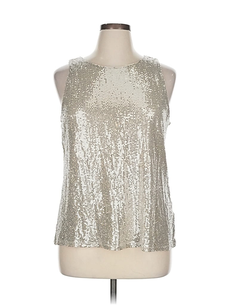 Pre-owned Chaus Sleeveless Blouse In Silver