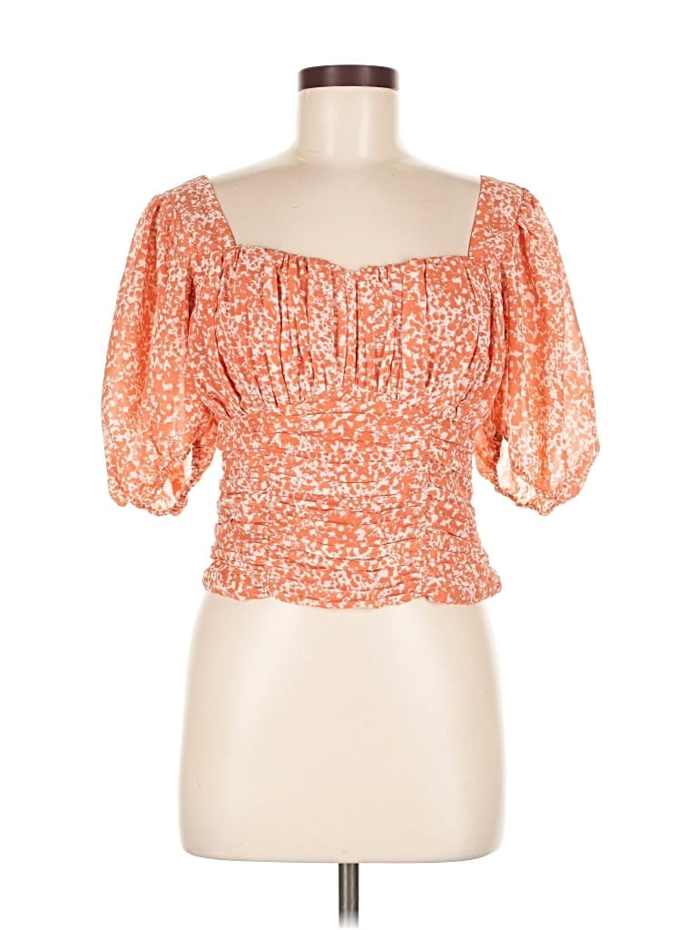 Pre-owned Abercrombie & Fitch Short Sleeve Blouse In Orange