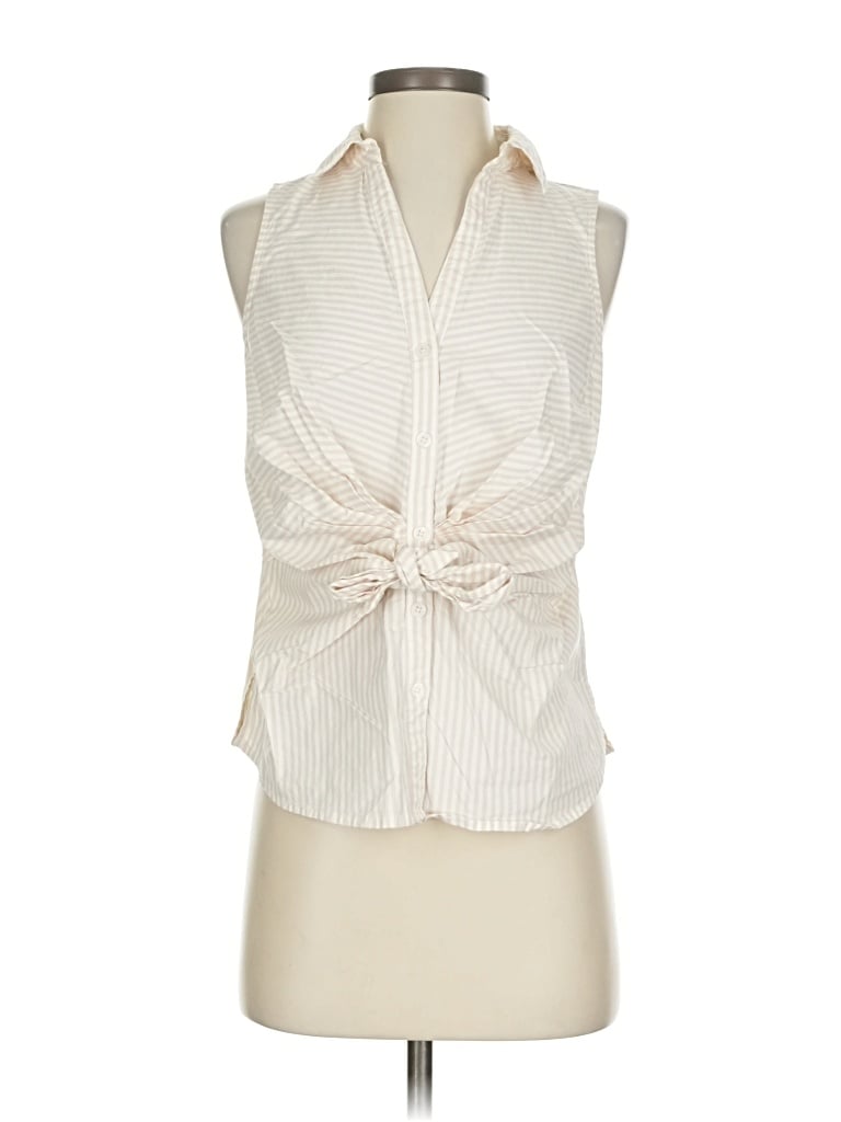 Pre-owned Nine West Sleeveless Blouse In White