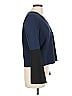 Iris & Ink Color Block Blue Long Sleeve Blouse Size 10 - photo 4