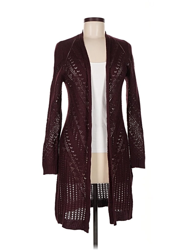 Pre-owned Love Ellie Cardigan Sweater In Burgundy