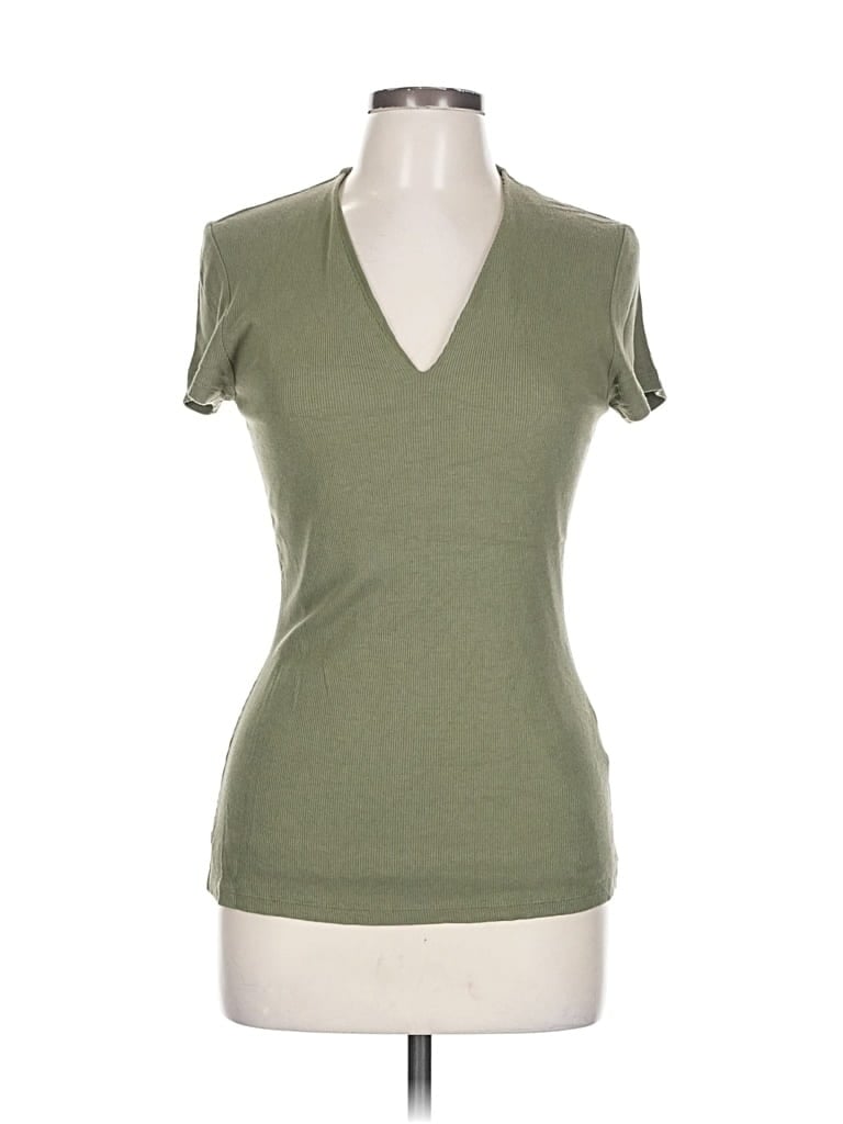 Pre-owned Inc International Concepts Short Sleeve Top Green V Neck Tops