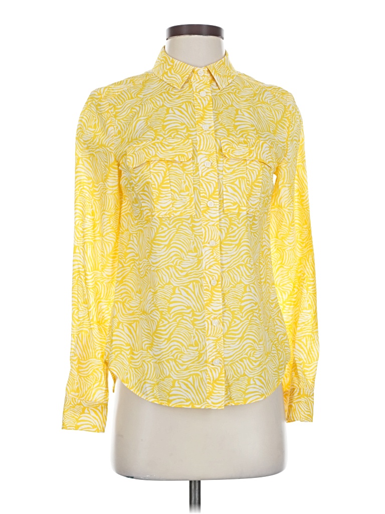 Pre-owned Boden Long Sleeve Blouse In Yellow