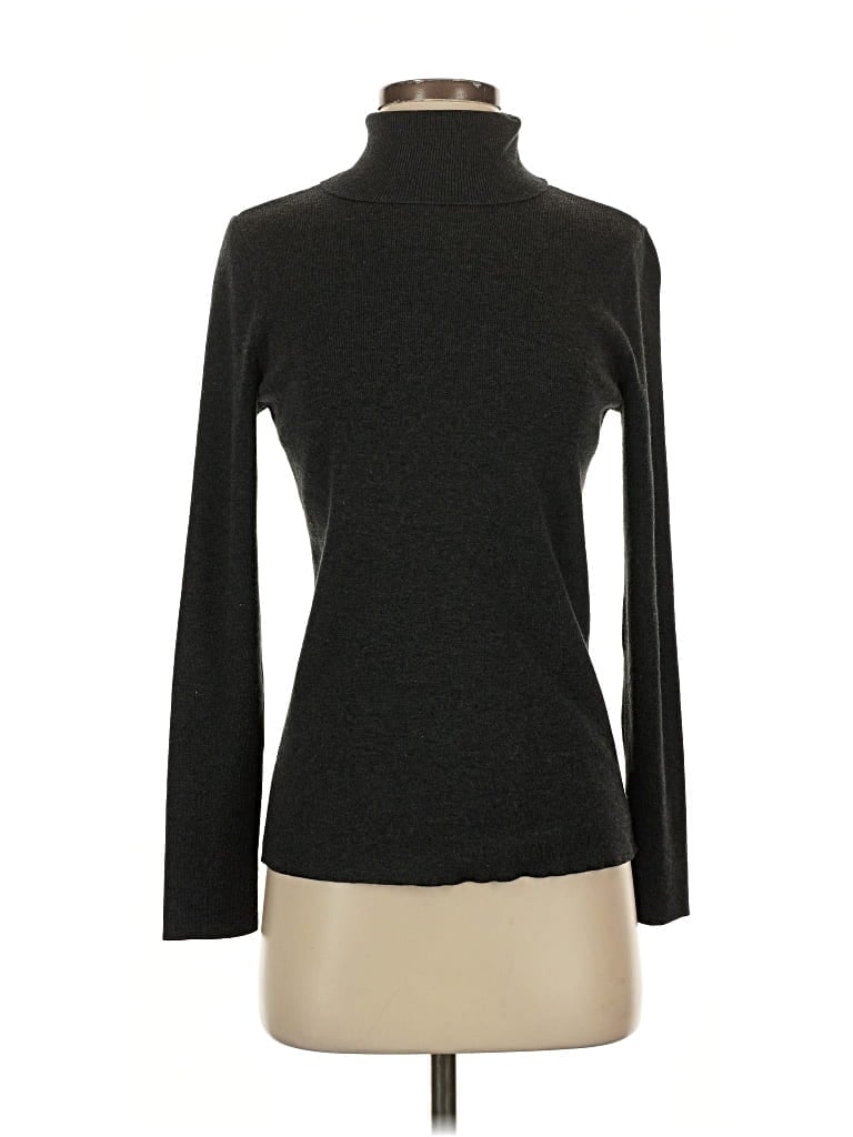 Pre-owned Chico's Turtleneck Sweater In Black