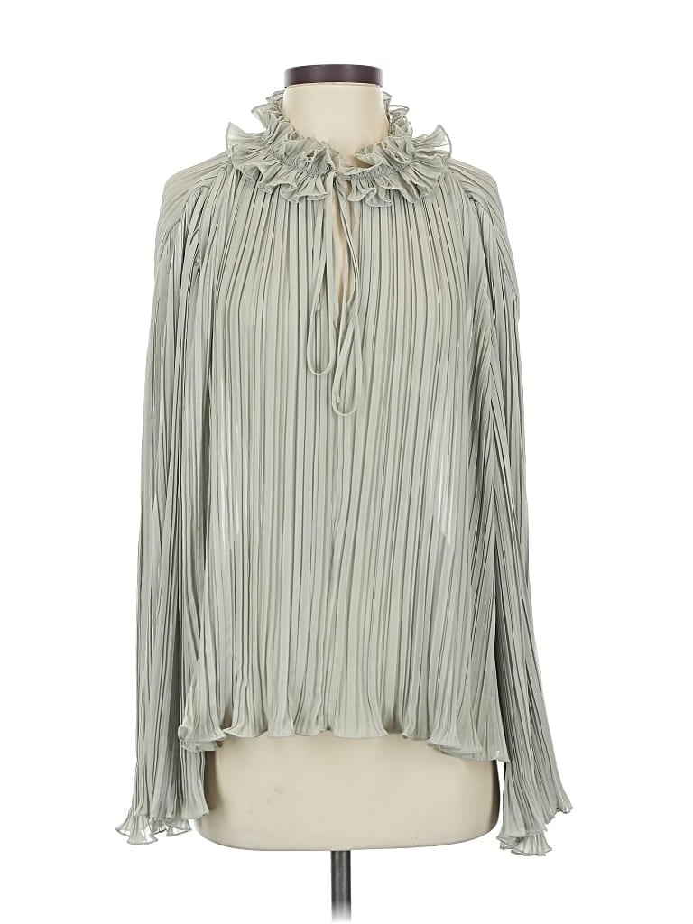 Pre-owned Rebecca Taylor Long Sleeve Blouse In Gray