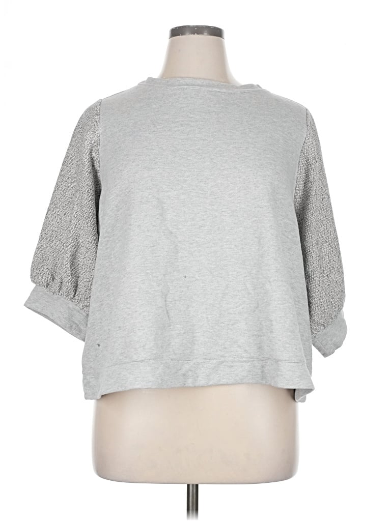 Pre-owned Jjill Sweatshirt In Gray