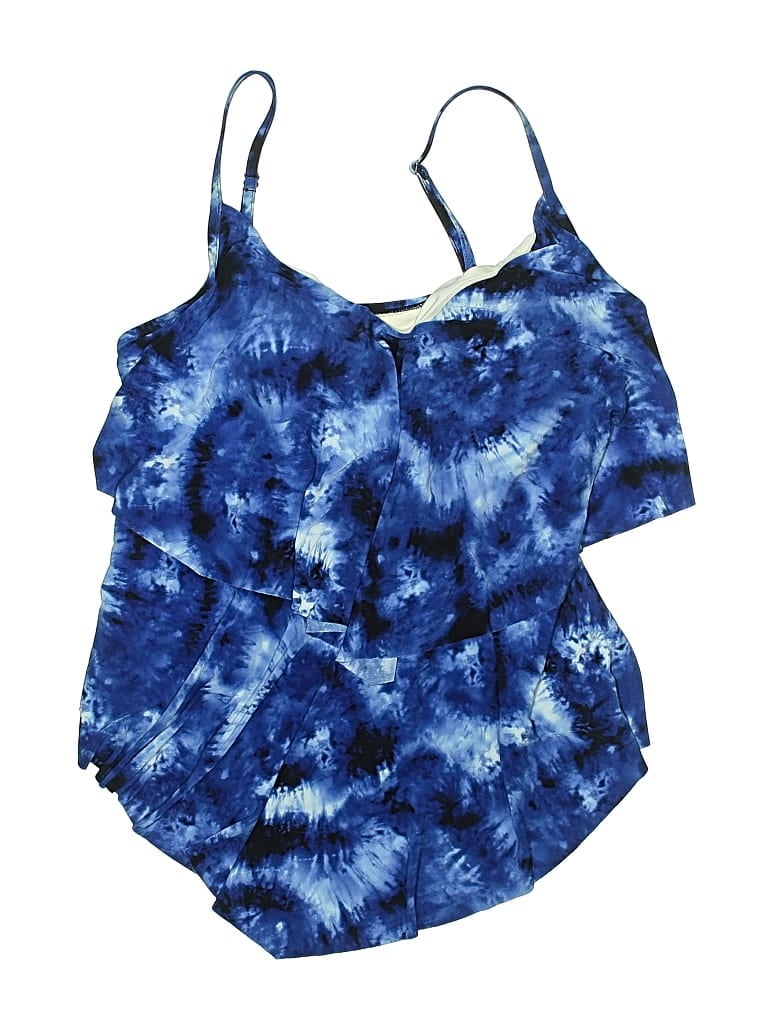 TRIMSHAPER Pre-owned Swimsuit Top Blue Tie-dye Pattern Swimwear