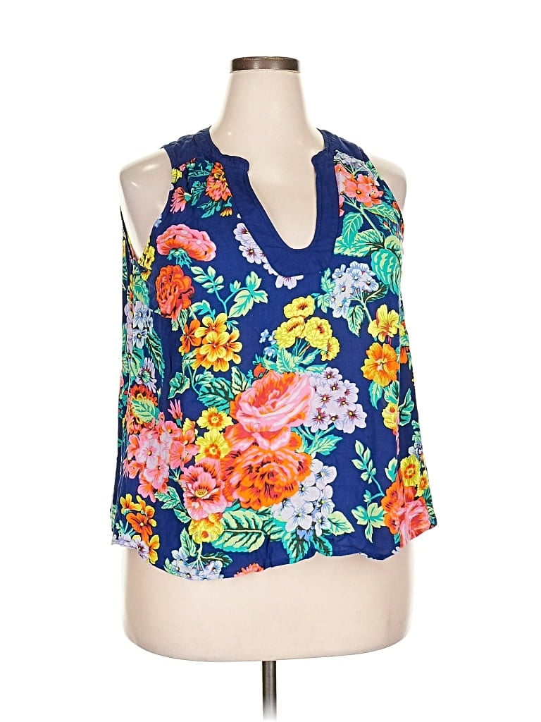 Pre-owned Maeve By Anthropologie Sleeveless Blouse In Blue