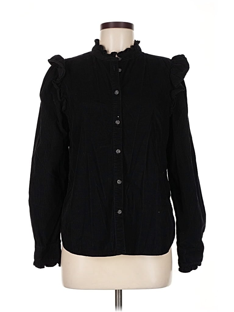 Pre-owned Gap Long Sleeve Blouse In Black