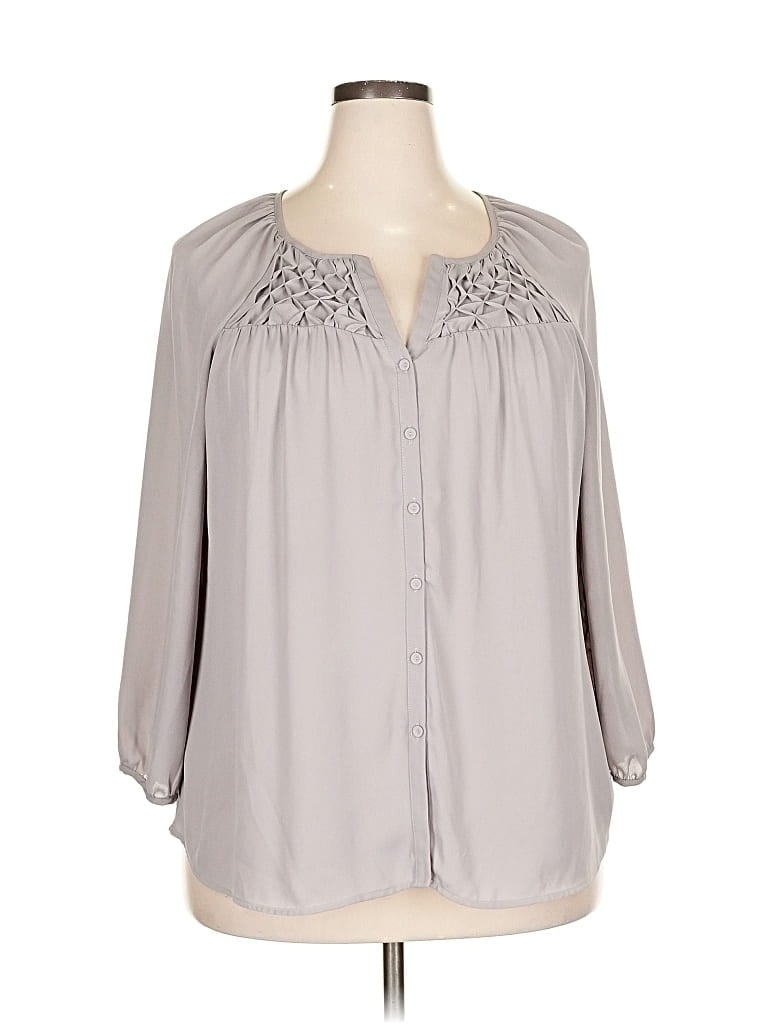 DANIEL RAINN Pre-owned 3/4 Sleeve Blouse In Gray