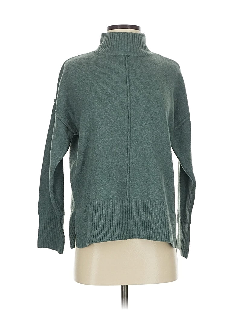 Pre-owned Pink Rose Turtleneck Sweater In Green