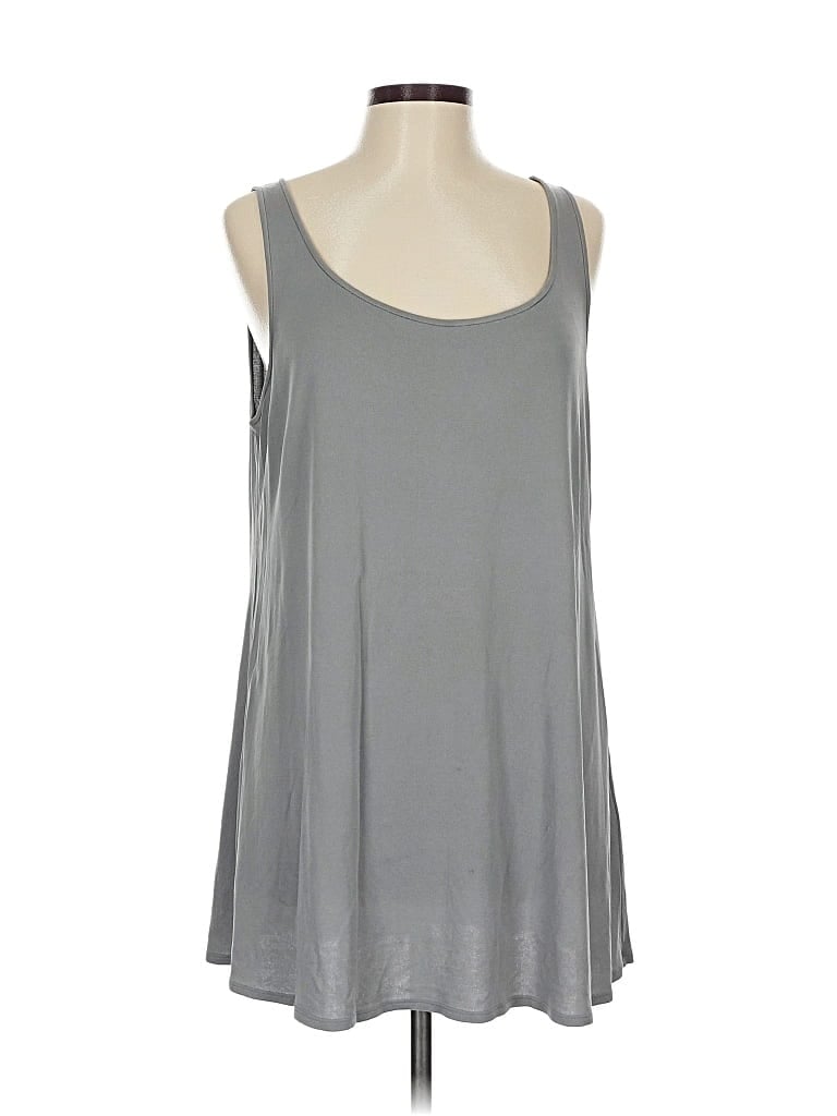 Pre-owned Eileen Fisher Sleeveless Top Gray Scoop Neck Tops