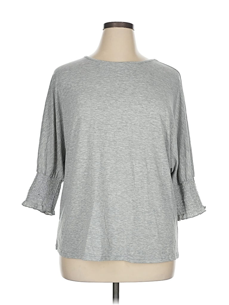 Pre-owned Unbranded 3/4 Sleeve T-shirt In Gray
