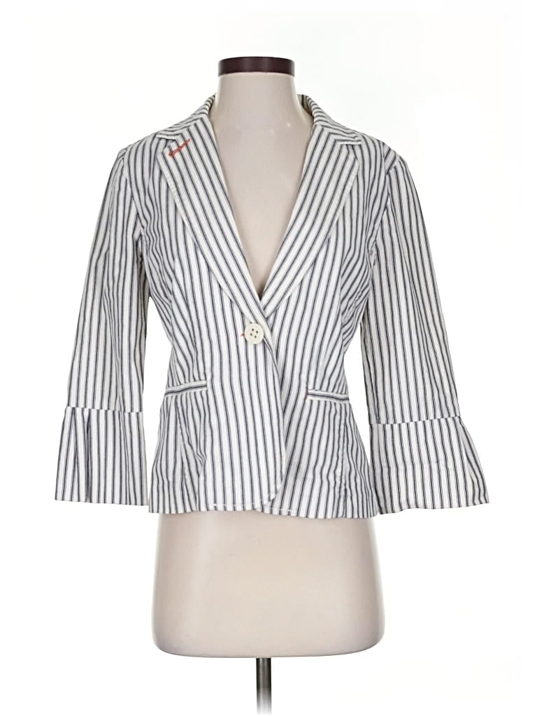 Pre-owned Cabi Blazer Jacket In White