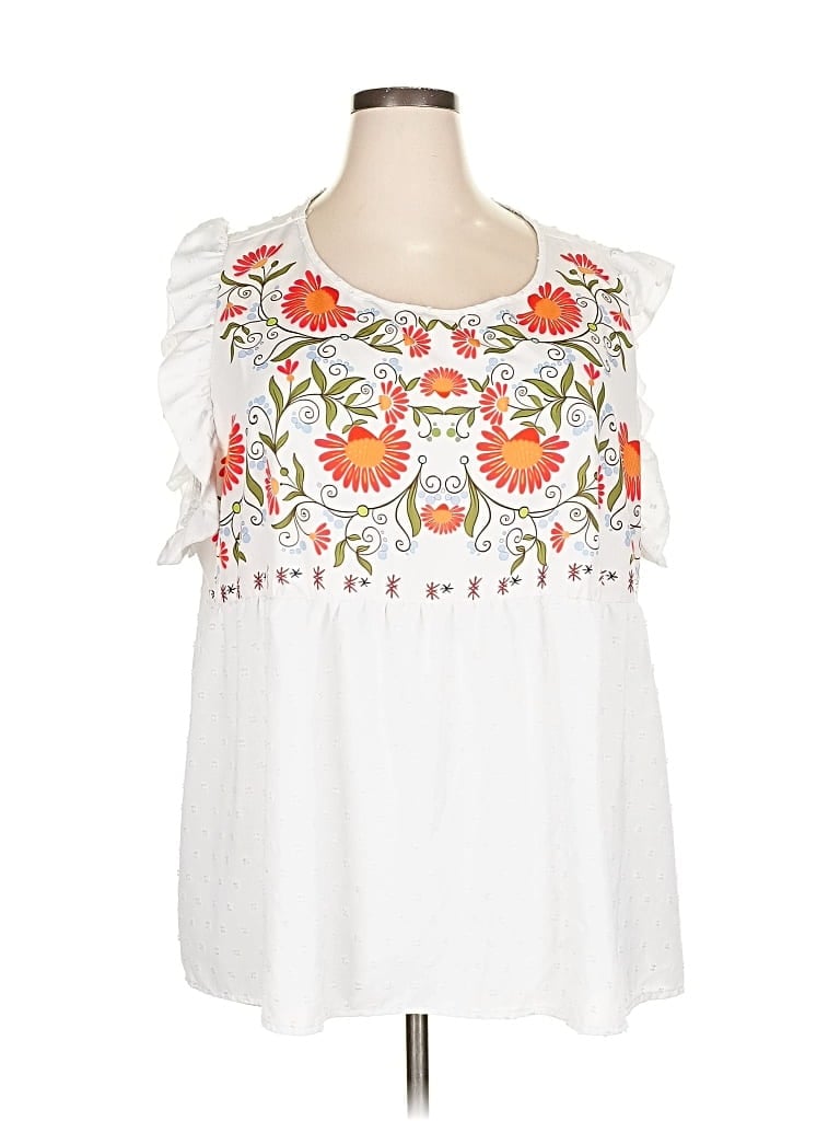 Pre-owned Assorted Brands Sleeveless Blouse In White