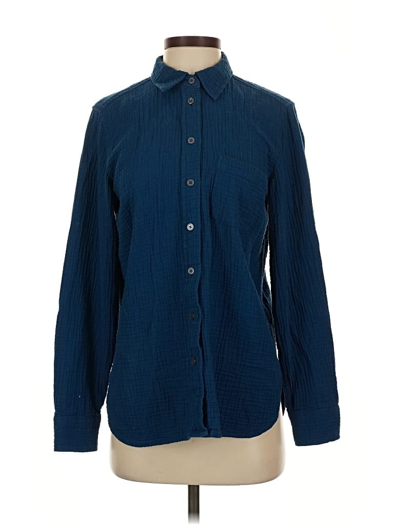 Pre-owned J.crew Factory Store Long Sleeve Button Down Shirt In Blue