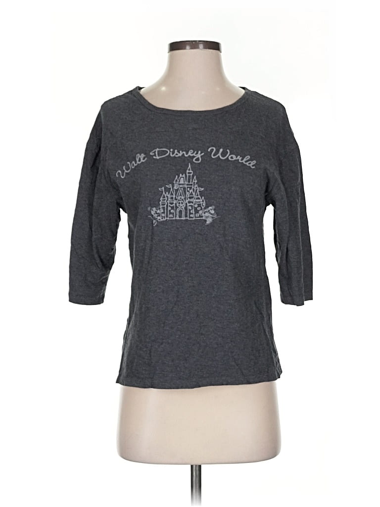 Pre-owned Disney Parks 3/4 Sleeve T-shirt In Gray