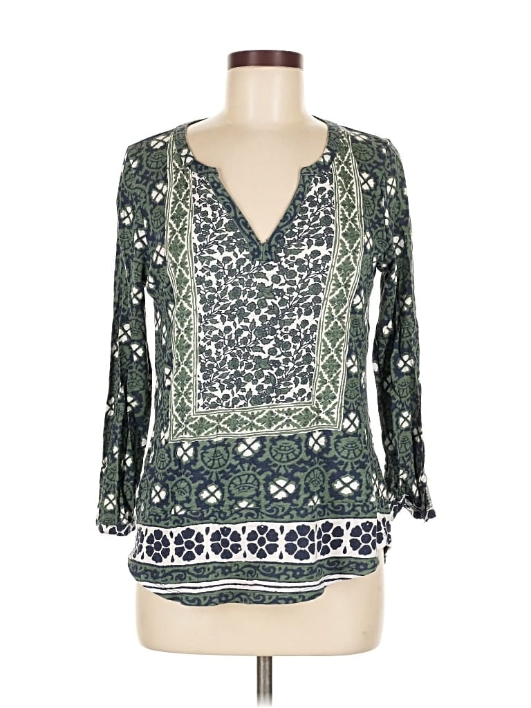 Click to view more detailed imagery on our partner's website Pre-owned Lucky Brand 3/4 Sleeve Blouse In Green