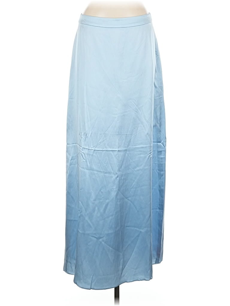 J.crew Collection Silk Skirt In Blue