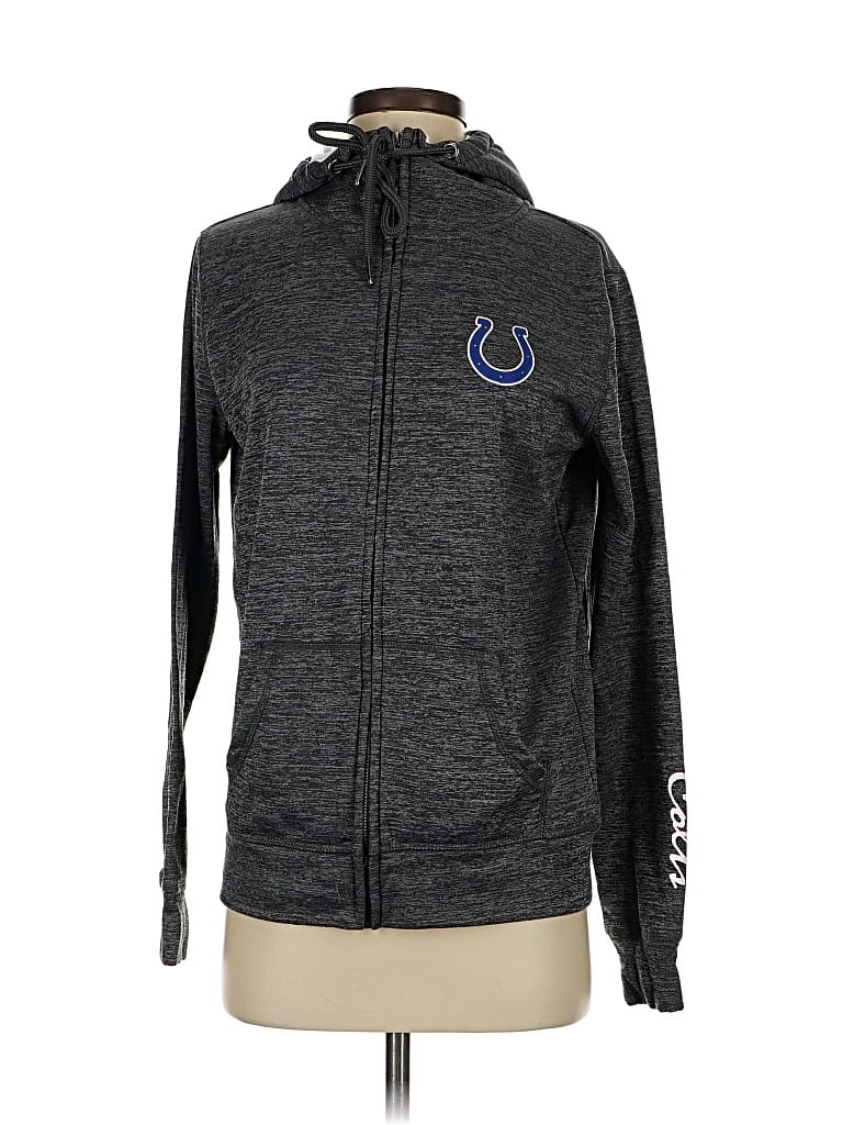 Pre-owned Fanatics Zip Up Hoodie In Gray