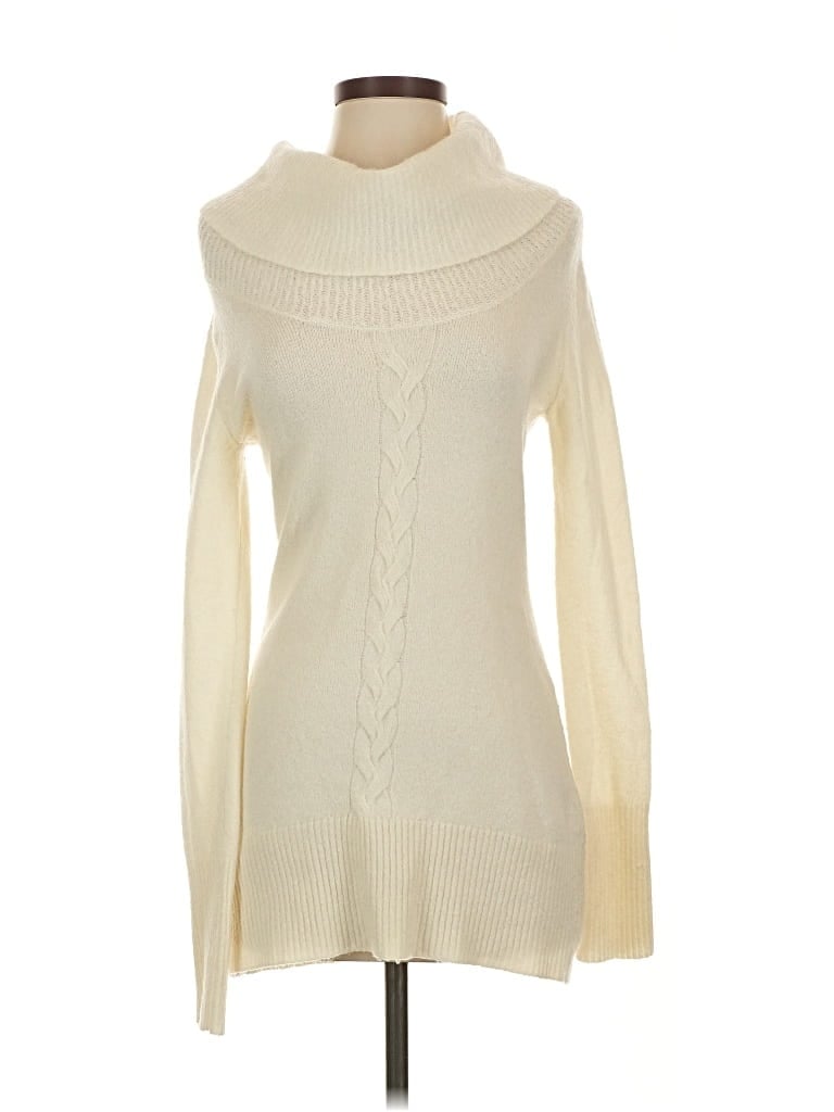 Pre-owned Moda International Turtleneck Sweater In White