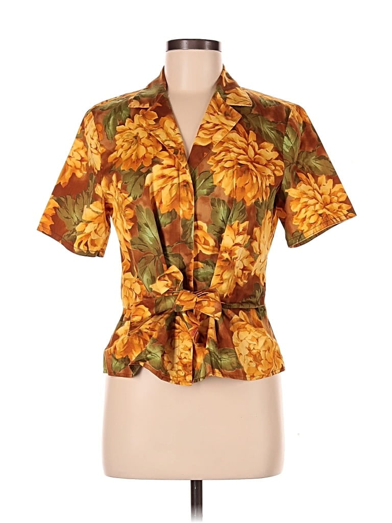 JONES NEW YORK SIGNATURE Pre-owned Short Sleeve Blouse In Gold