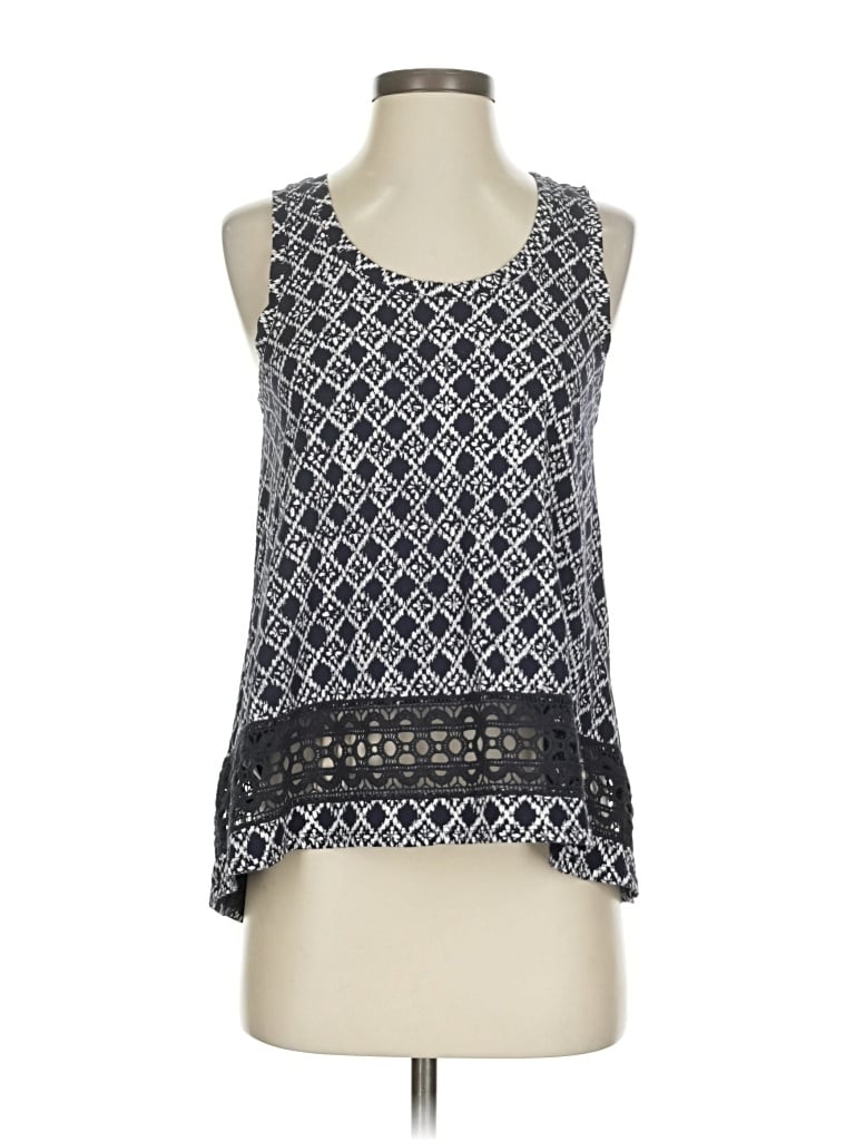 Pre-owned Ann Taylor Loft Sleeveless Blouse In Blue