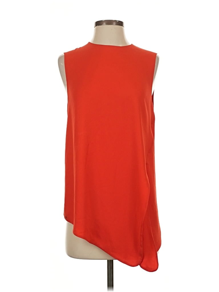 BABATON Pre-owned Sleeveless Top Orange One Shoulder Neckline Tops