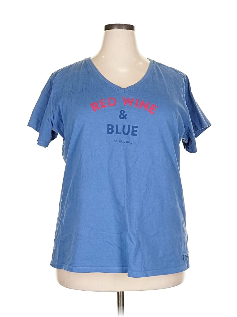 Pre-owned Life Is Good Short Sleeve T-shirt In Blue