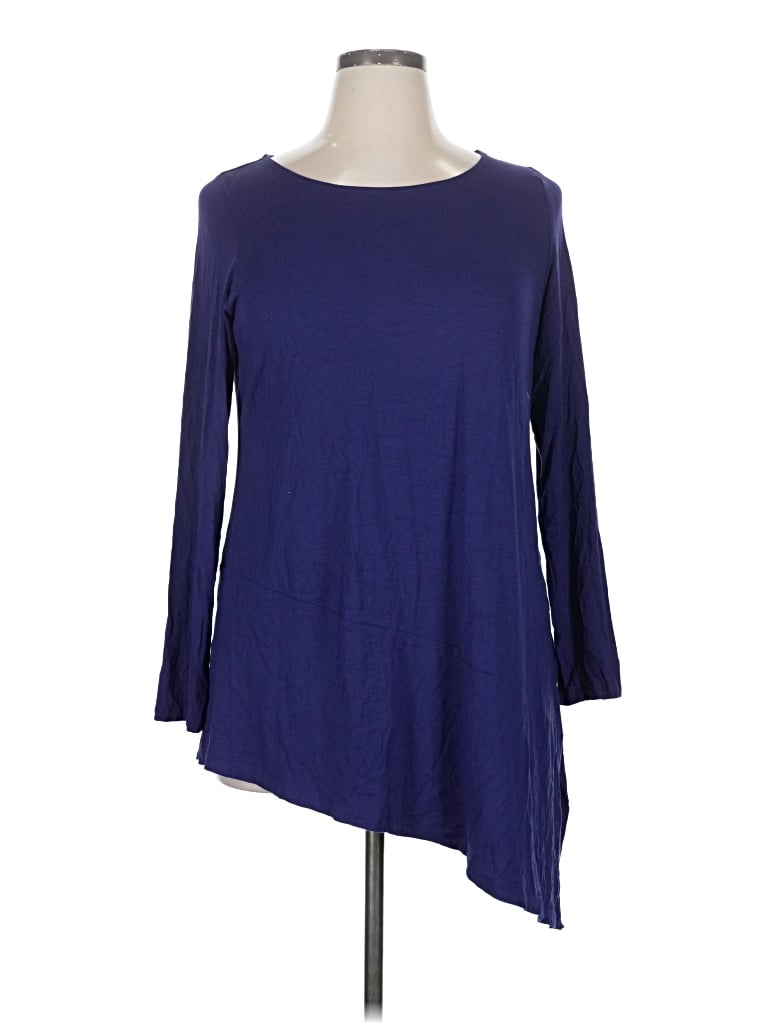 Pre-owned Eileen Fisher 3/4 Sleeve T-shirt In Blue