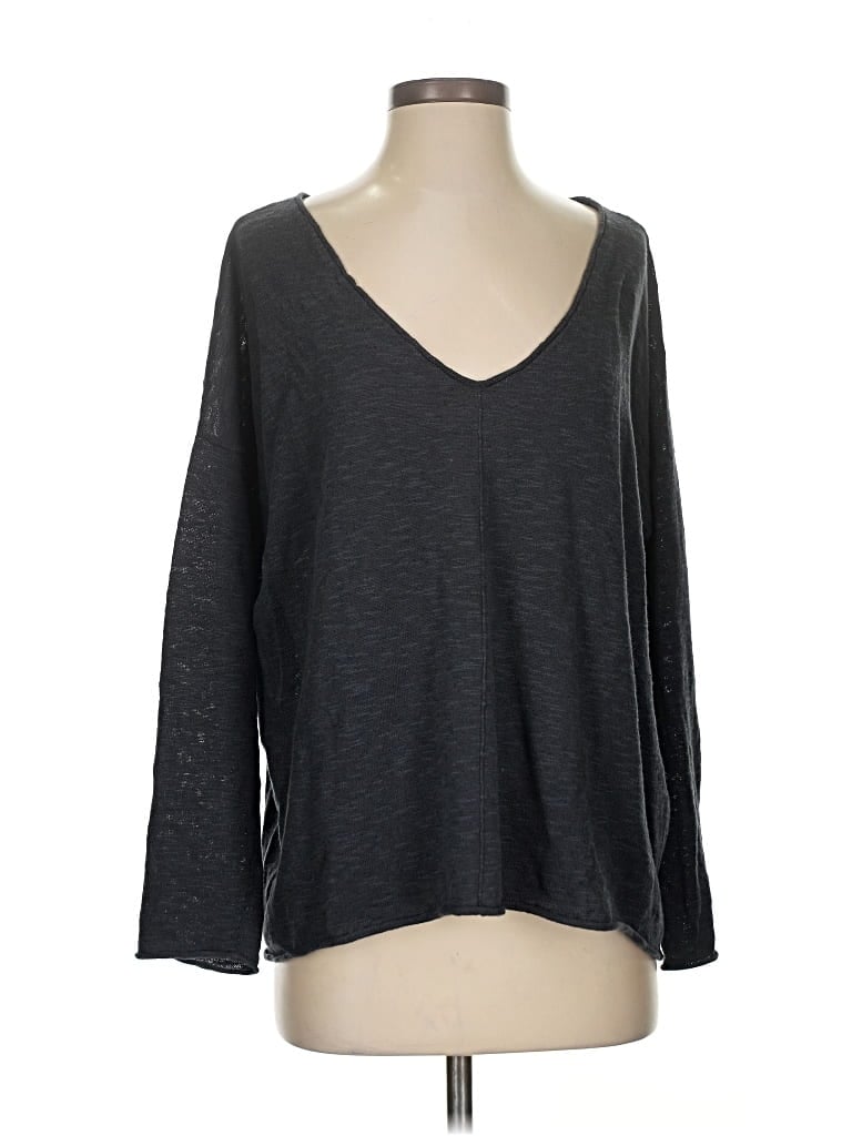 Pre-owned Eileen Fisher 3/4 Sleeve T-shirt In Gray