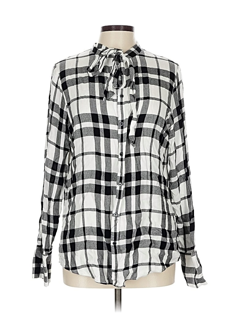 Pre-owned Banana Republic Long Sleeve Button Down Shirt In Silver