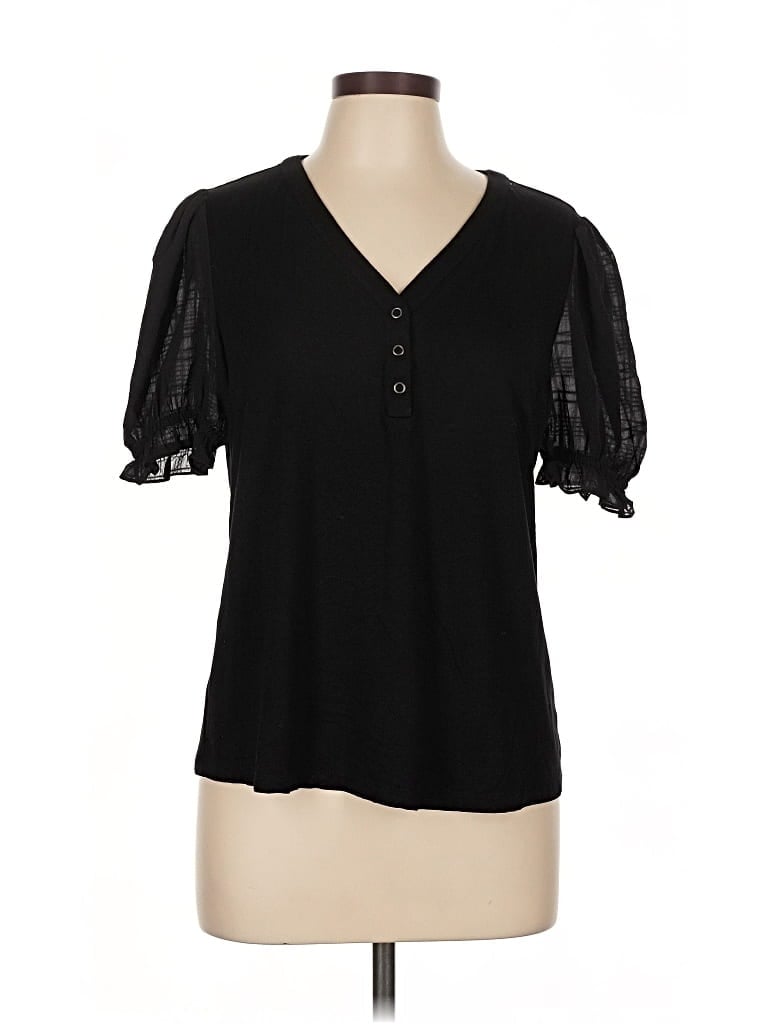 Pre-owned Dr2 Short Sleeve Blouse In Black