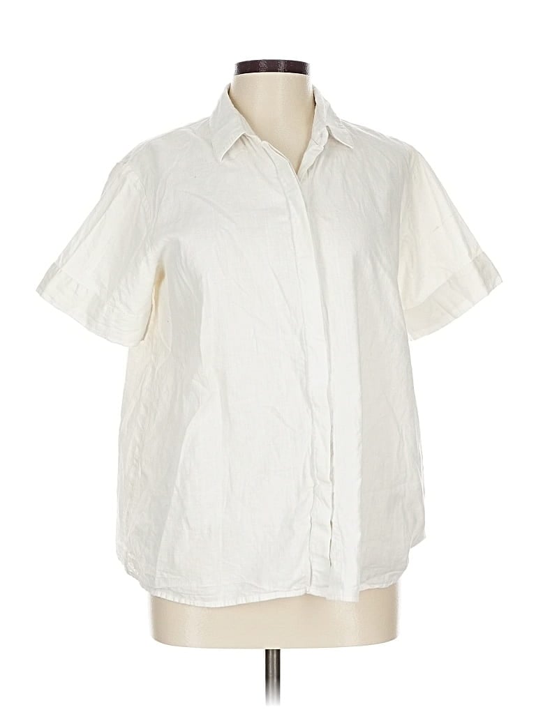 Pre-owned Wvn Short Sleeve Blouse In White