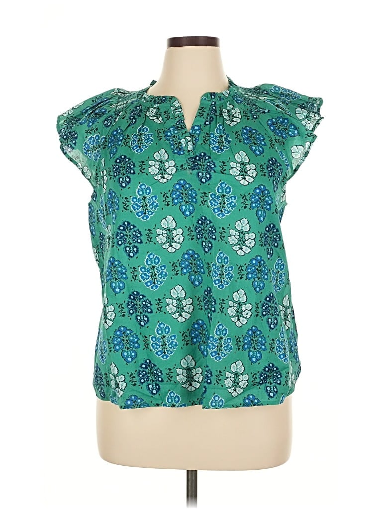 J.CREW FACTORY STORE Pre-owned Short Sleeve Blouse In Blue