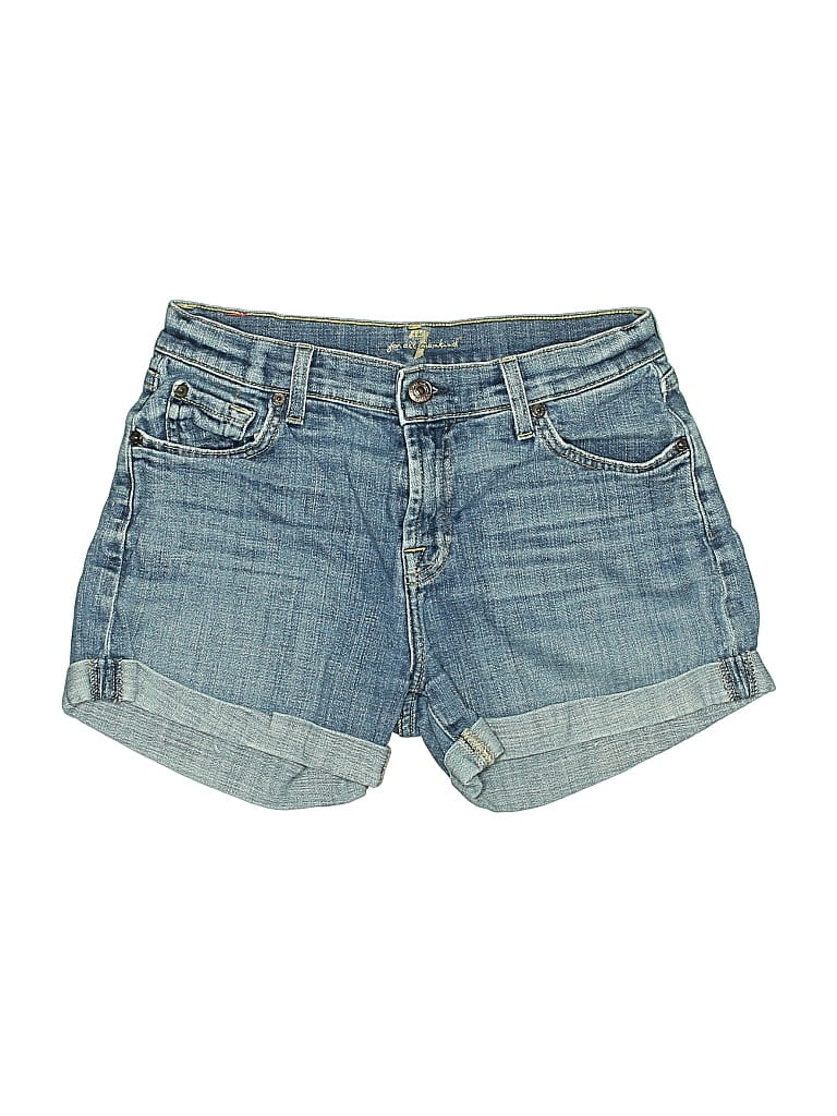 Pre-owned 7 For All Mankind Denim Shorts In Blue