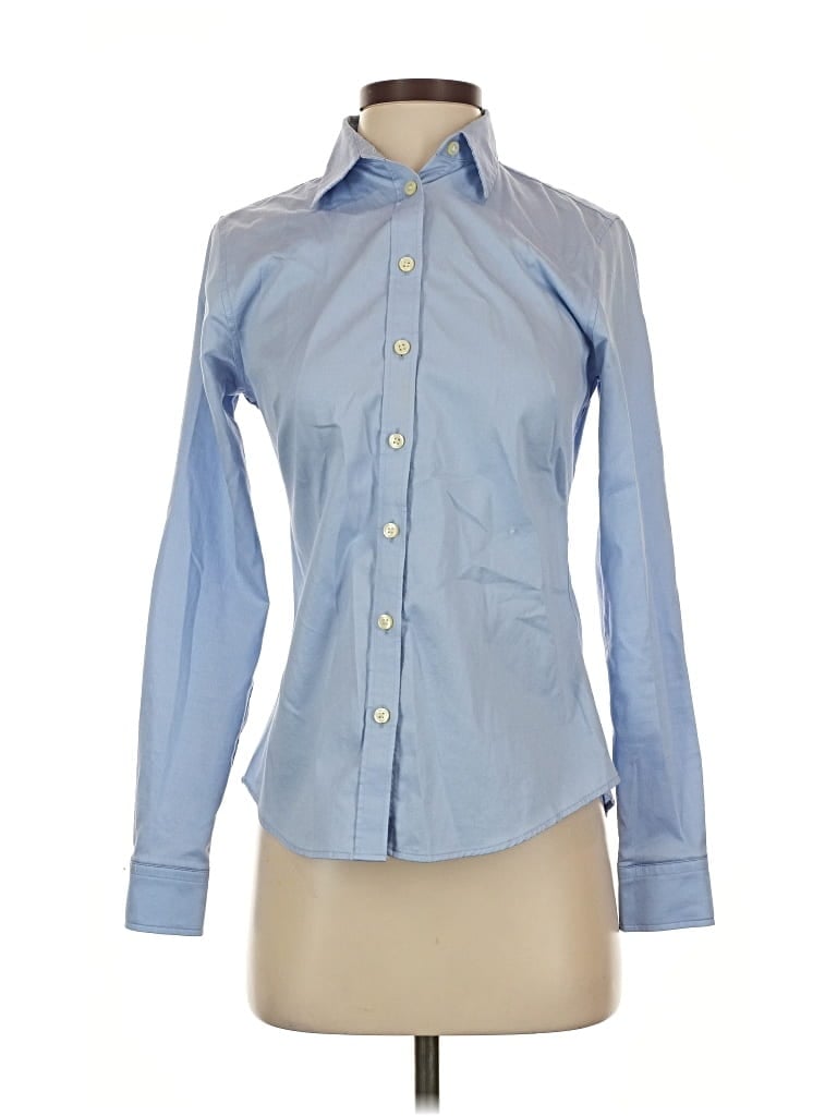 Pre-owned Banana Republic Long Sleeve Button Down Shirt In Blue