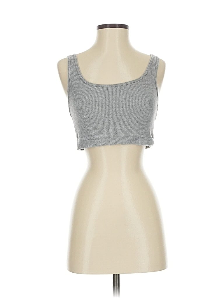 Pre-owned Naadam Tank Top Gray Strapless Neckline Tops